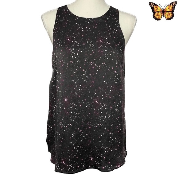 CLUB Monaco Cosmic Galaxy Print Sleeveless Silk Top Size Small - Picture 1 of 7
